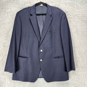 Lauren Ralph Lauren Jacket Mens 48R Blue Wool 2 Button Long Sleeve Blazer